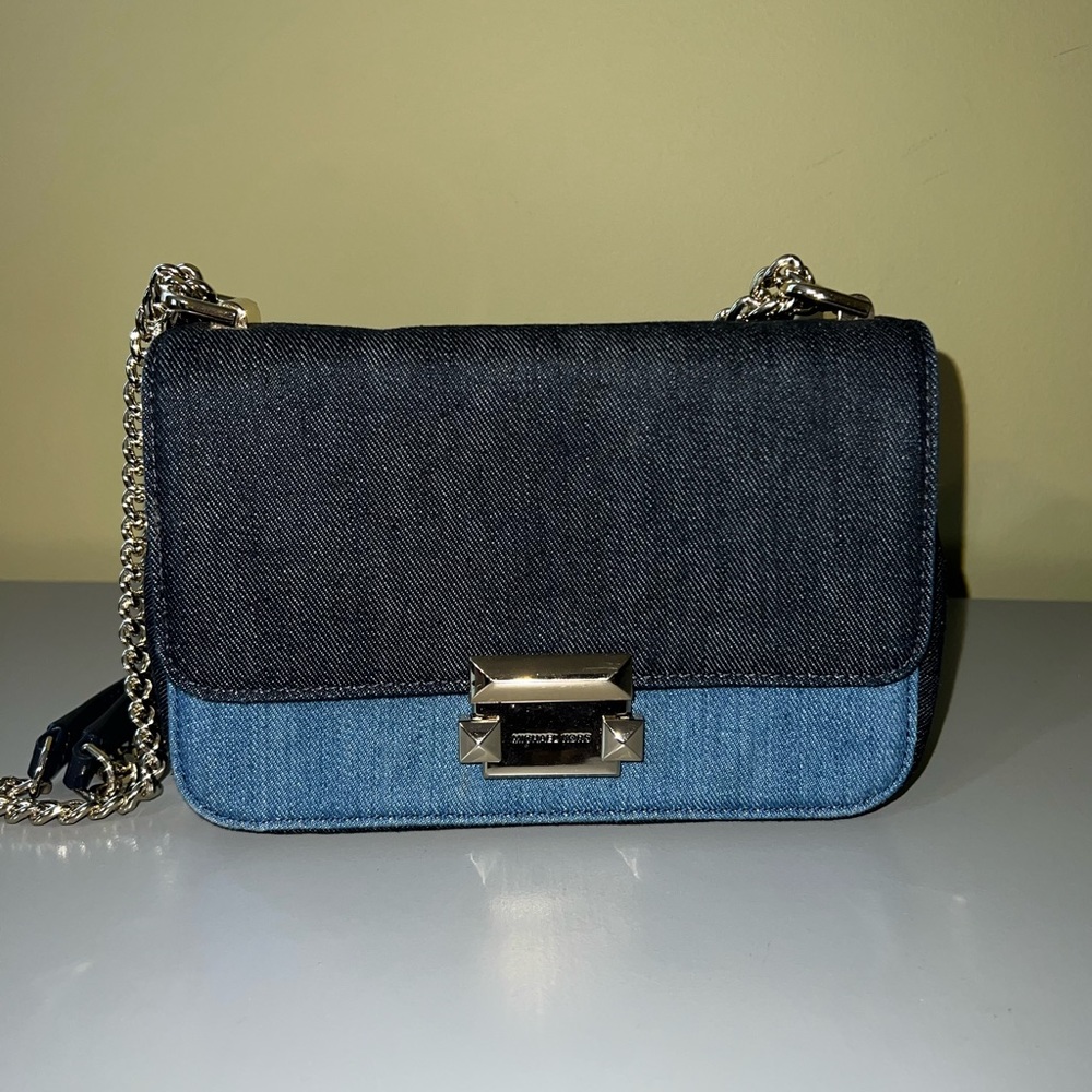 Michael Kors two-tone denim Sloan crossbody bag